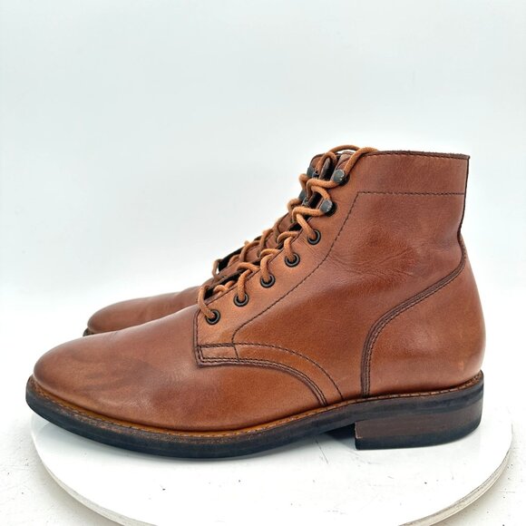 Thursday Everyday Men Size 8 Brown Leather Plain Toe Ankle Combat Boot - Picture 1 of 12